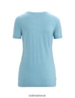 Icebreaker Women Merino Tech Lite II Short Sleeve T-Shirt Wildflower Bloom Z04NXR645 Clothing Astral Blue - Image 6