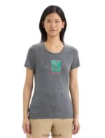 Icebreaker Women Merino Tech Lite II Short Sleeve T-Shirt Wildflower Bloom Z04NXR646 Clothing Gritstone Heather