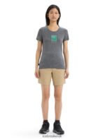 Icebreaker Women Merino Tech Lite II Short Sleeve T-Shirt Wildflower Bloom Z04NXR646 Clothing Gritstone Heather - Image 3