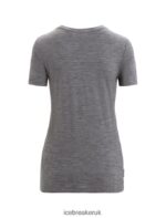 Icebreaker Women Merino Tech Lite II Short Sleeve T-Shirt Wildflower Bloom Z04NXR646 Clothing Gritstone Heather - Image 7