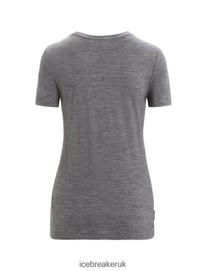 Icebreaker Women Merino Tech Lite II Short Sleeve T-Shirt Wildflower Bloom Z04NXR646 Clothing Gritstone Heather - Image 7
