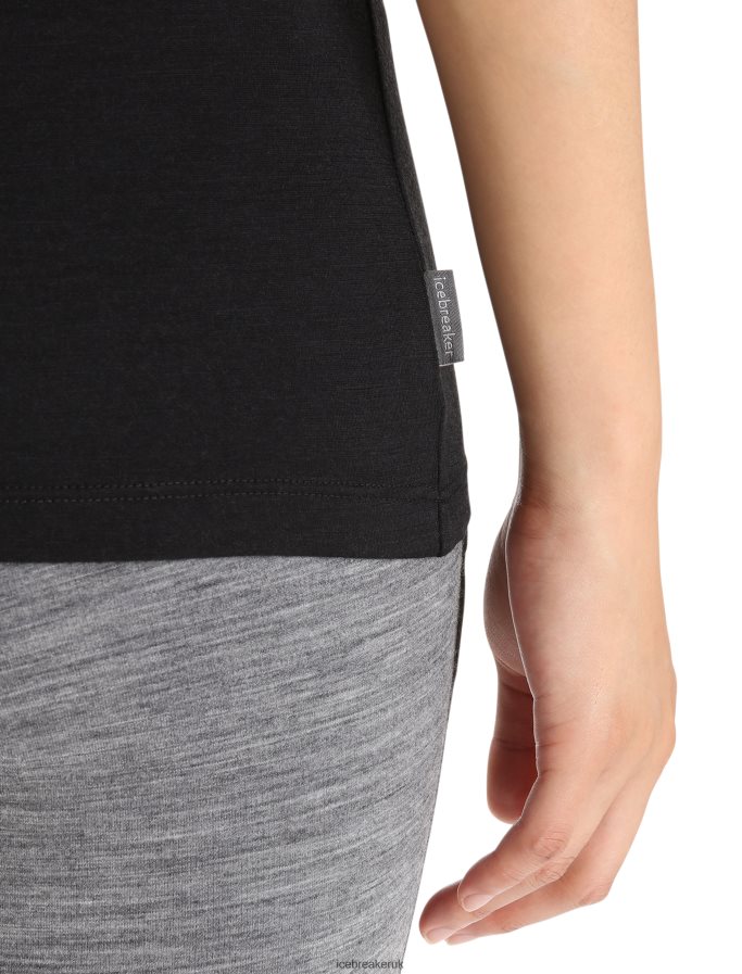 Icebreaker Women Merino Tech Lite II Short Sleeve T-Shirt Z04NXR599 Clothing Black - Image 5
