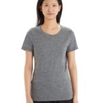 Icebreaker Women Merino Tech Lite II Short Sleeve T-Shirt Z04NXR600 Clothing Gritstone Heather