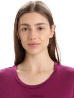 Icebreaker Women Merino Tech Lite II Short Sleeve T-Shirt Z04NXR604 Clothing Go Berry - Image 4