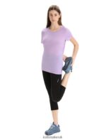 Icebreaker Women Merino Tech Lite II Short Sleeve T-Shirt Z04NXR605 Clothing Purple Gaze - Image 3