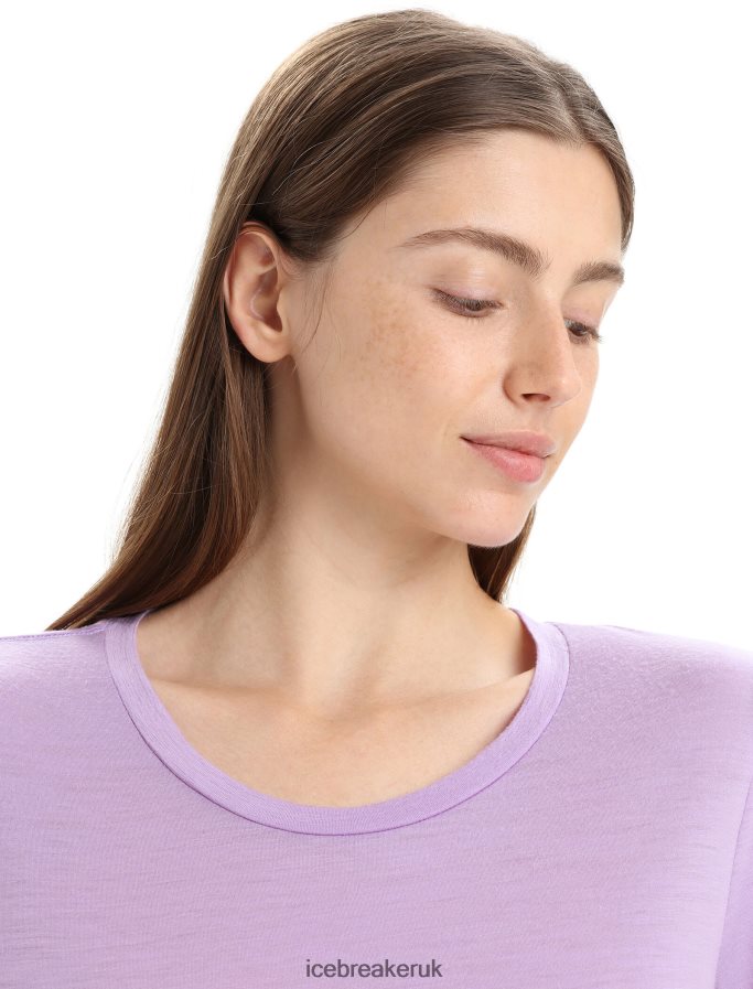 Icebreaker Women Merino Tech Lite II Short Sleeve T-Shirt Z04NXR605 Clothing Purple Gaze - Image 4