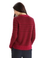 Icebreaker Women Merino Waypoint Crewe Sweater Z04NXR822 Clothing Cherry/Espresso - Image 2