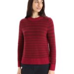 Icebreaker Women Merino Waypoint Crewe Sweater Z04NXR822 Clothing Cherry/Espresso