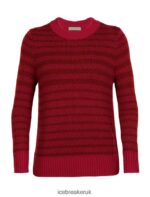 Icebreaker Women Merino Waypoint Crewe Sweater Z04NXR822 Clothing Cherry/Espresso - Image 6