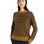 Icebreaker Women Merino Waypoint Crewe Sweater Z04NXR823 Clothing Clove/Midnight Navy