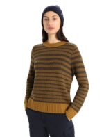 Icebreaker Women Merino Waypoint Crewe Sweater Z04NXR823 Clothing Clove/Midnight Navy