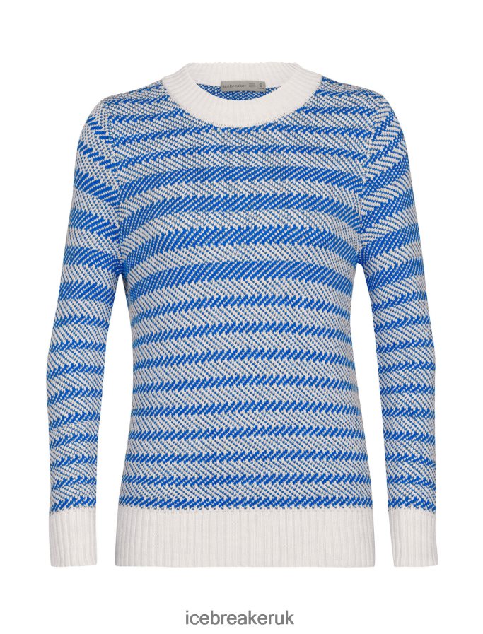 Icebreaker Women Merino Waypoint Crewe Sweater Z04NXR824 Clothing Ecru Heather/Lazurite - Image 6