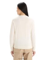 Icebreaker Women Merino Wilcox Long Sleeve Sweater Z04NXR720 Clothing Chalk - Image 2