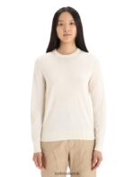 Icebreaker Women Merino Wilcox Long Sleeve Sweater Z04NXR720 Clothing Chalk