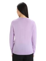 Icebreaker Women Merino Wilcox Long Sleeve V Neck Sweater Z04NXR723 Clothing Purple Gaze - Image 2