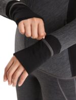 Icebreaker Women RealFleece Merino Descender Long Sleeve Zip Jacket Z04NXR701 Clothing Jet Heather/Black - Image 7