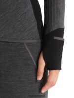 Icebreaker Women RealFleece Merino Descender Long Sleeve Zip Jacket Z04NXR701 Clothing Jet Heather/Black - Image 8