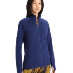 Icebreaker Women RealFleece Merino Elemental Long Sleeve Zip Jacket Z04NXR902 Clothing Royal Navy
