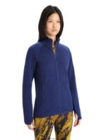 Icebreaker Women RealFleece Merino Elemental Long Sleeve Zip Jacket Z04NXR902 Clothing Royal Navy