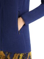 Icebreaker Women RealFleece Merino Elemental Long Sleeve Zip Jacket Z04NXR902 Clothing Royal Navy - Image 6