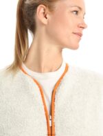 Icebreaker Women RealFleece Merino High Pile Long Sleeve Zip Cardigan Z04NXR873 Clothing Ecru Heather/Flash - Image 4