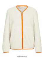 Icebreaker Women RealFleece Merino High Pile Long Sleeve Zip Cardigan Z04NXR873 Clothing Ecru Heather/Flash - Image 9