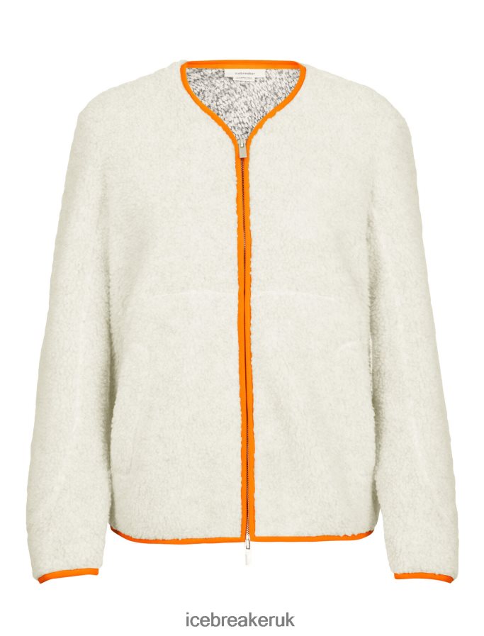 Icebreaker Women RealFleece Merino High Pile Long Sleeve Zip Cardigan Z04NXR873 Clothing Ecru Heather/Flash - Image 9