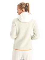 Icebreaker Women RealFleece Merino High Pile Long Sleeve Zip Hood Z04NXR876 Clothing Ecru Heather/Snow - Image 2