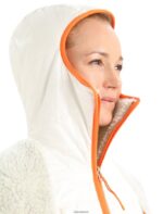 Icebreaker Women RealFleece Merino High Pile Long Sleeve Zip Hood Z04NXR876 Clothing Ecru Heather/Snow - Image 4