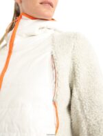 Icebreaker Women RealFleece Merino High Pile Long Sleeve Zip Hood Z04NXR876 Clothing Ecru Heather/Snow - Image 7