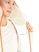 Icebreaker Women RealFleece Merino High Pile Long Sleeve Zip Hood Z04NXR876 Clothing Ecru Heather/Snow - Image 9