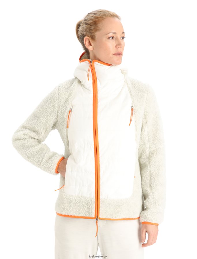 icebreaker_women_realfleece_merino_high_pile_long_sleeve_zip_hood_z04nxr876_clothing_ecru_heather_snow.jpg Icebreaker Women RealFleece Merino High Pile Long Sleeve Zip Hood Z04NXR876 Clothing Ecru Heather/Snow - Image 1