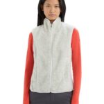 Icebreaker Women RealFleece Merino High Pile Vest Z04NXR677 Clothing Ecru Heather