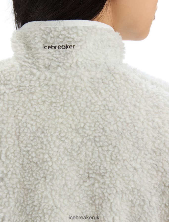 Icebreaker Women RealFleece Merino High Pile Vest Z04NXR677 Clothing Ecru Heather - Image 5