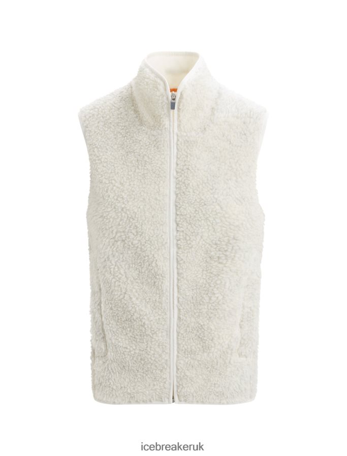 Icebreaker Women RealFleece Merino High Pile Vest Z04NXR677 Clothing Ecru Heather - Image 8