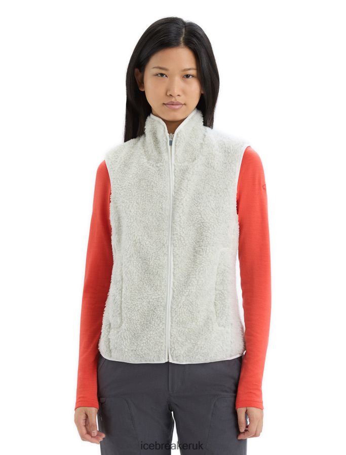 icebreaker_women_realfleece_merino_high_pile_vest_z04nxr677_clothing_ecru_heather.jpg Icebreaker Women RealFleece Merino High Pile Vest Z04NXR677 Clothing Ecru Heather - Image 1