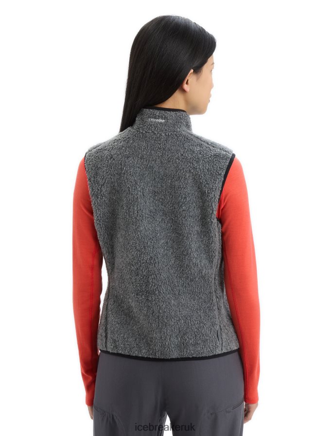Icebreaker Women RealFleece Merino High Pile Vest Z04NXR678 Clothing Gritstone Heather - Image 2