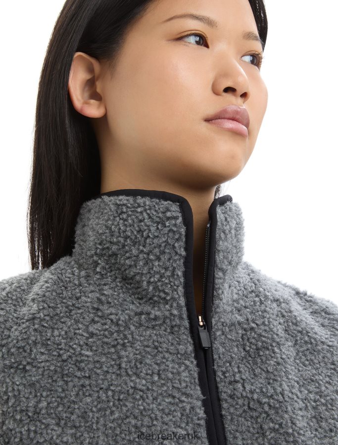 Icebreaker Women RealFleece Merino High Pile Vest Z04NXR678 Clothing Gritstone Heather - Image 4