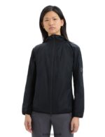 Icebreaker Women Shell+ Merino Cotton Windbreaker Z04NXR679 Clothing Black