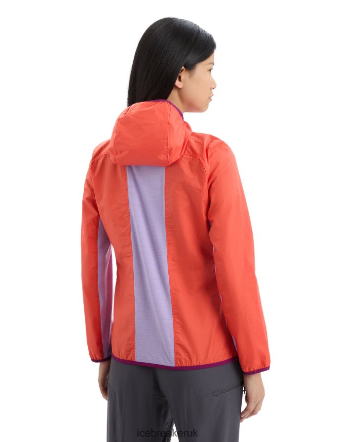 Icebreaker Women Shell+ Merino Cotton Windbreaker Z04NXR680 Clothing Vibrant Earth/Purple Gaze - Image 2