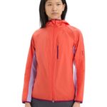 Icebreaker Women Shell+ Merino Cotton Windbreaker Z04NXR680 Clothing Vibrant Earth/Purple Gaze