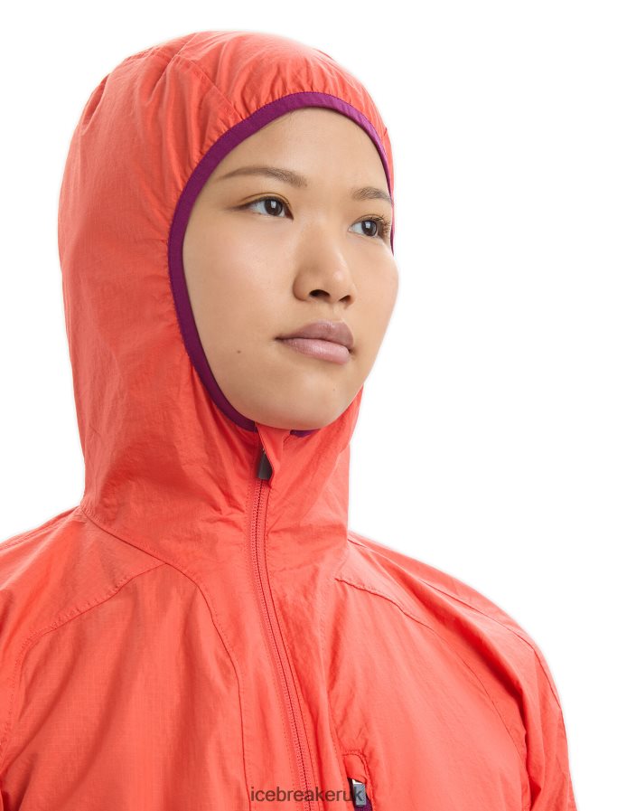 Icebreaker Women Shell+ Merino Cotton Windbreaker Z04NXR680 Clothing Vibrant Earth/Purple Gaze - Image 6