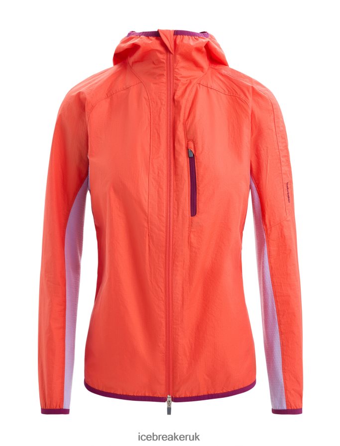Icebreaker Women Shell+ Merino Cotton Windbreaker Z04NXR680 Clothing Vibrant Earth/Purple Gaze - Image 9