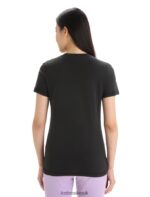 Icebreaker Women Tencel Cotton Short Sleeve T-Shirt Natural Z04NXR666 Clothing Black - Image 2