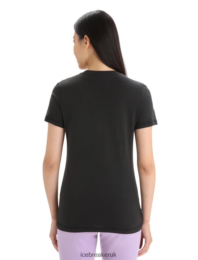 Icebreaker Women Tencel Cotton Short Sleeve T-Shirt Natural Z04NXR666 Clothing Black - Image 2