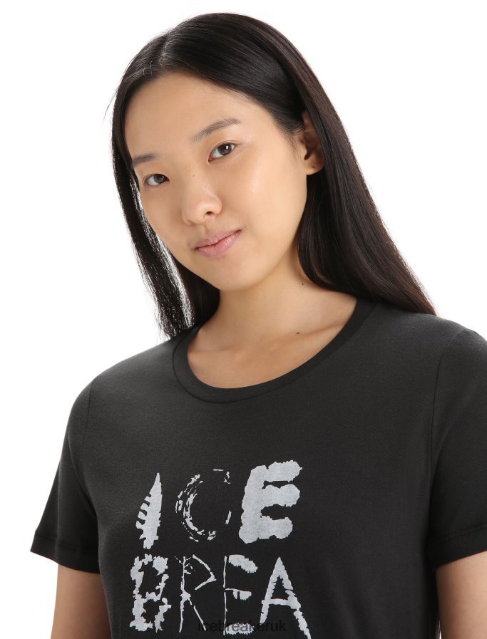 Icebreaker Women Tencel Cotton Short Sleeve T-Shirt Natural Z04NXR666 Clothing Black - Image 4