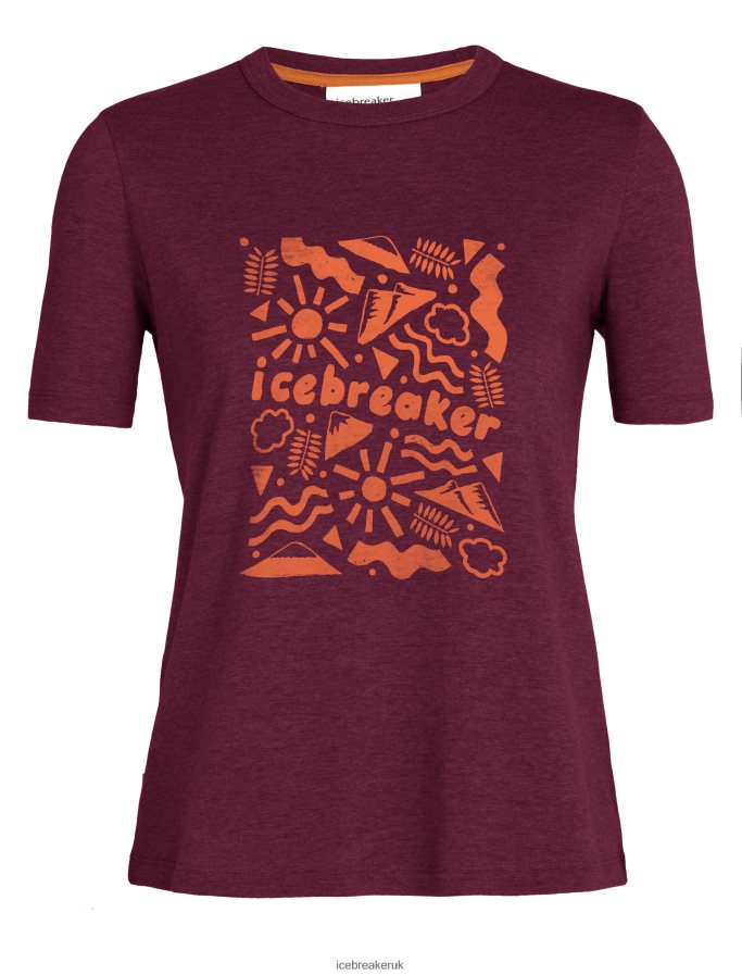 icebreaker_women_tencel_cotton_short_sleeve_t_shirt_origins_z04nxr800_clothing_cherry.jpg Icebreaker Women Tencel Cotton Short Sleeve T-Shirt Origins Z04NXR800 Clothing Cherry - Image 1
