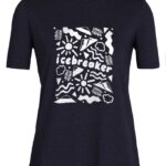 Icebreaker Women Tencel Cotton Short Sleeve T-Shirt Origins Z04NXR801 Clothing Midnight Navy
