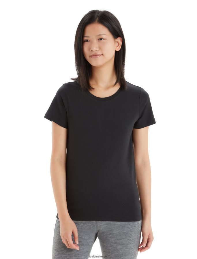 icebreaker_women_tencel_cotton_short_sleeve_t_shirt_z04nxr639_clothing_black.jpg Icebreaker Women Tencel Cotton Short Sleeve T-Shirt Z04NXR639 Clothing Black - Image 1