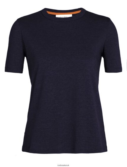 Icebreaker Women Tencel Cotton Short Sleeve T-Shirt Z04NXR640 Clothing Midnight Navy